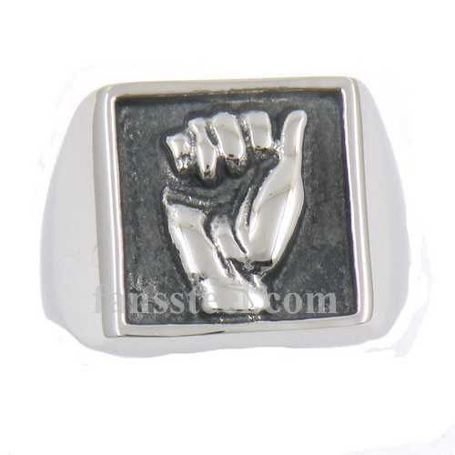 FSR12W36 clenched FIST COURAGE RING - Click Image to Close